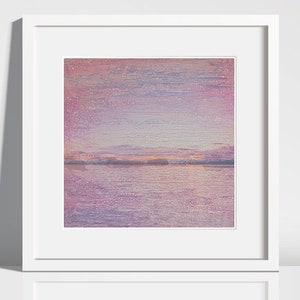 Holy Island (square), Lindisfarne, Northumbria, Northumberland, Painting, Optional Archival Mountboard, Abstract Landscape, Art Print