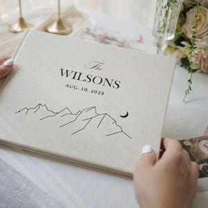 Personalized Linen Wedding Guest Book, Minimalist Guest Book, Polaroid Guest Book, Linen Guest Book for Wedding, Wedding and Engagement Gift