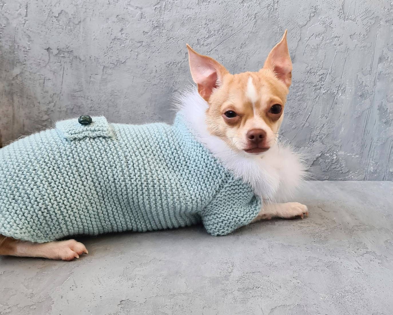 Chihuahua clothesSmall dog coat fur and harness hole Etsy