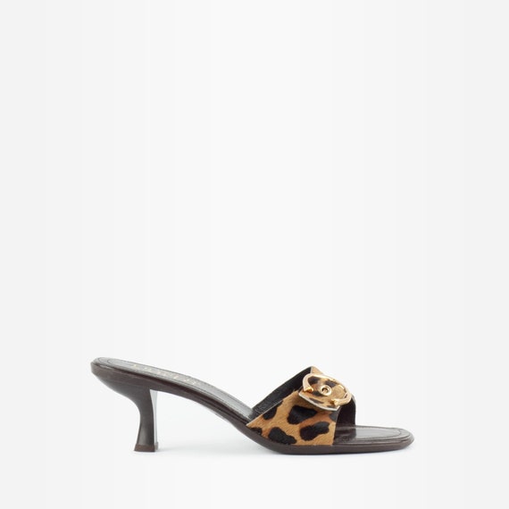 90s Mules, Ponyskin Mules, Kitten Heel Mules, Vint
