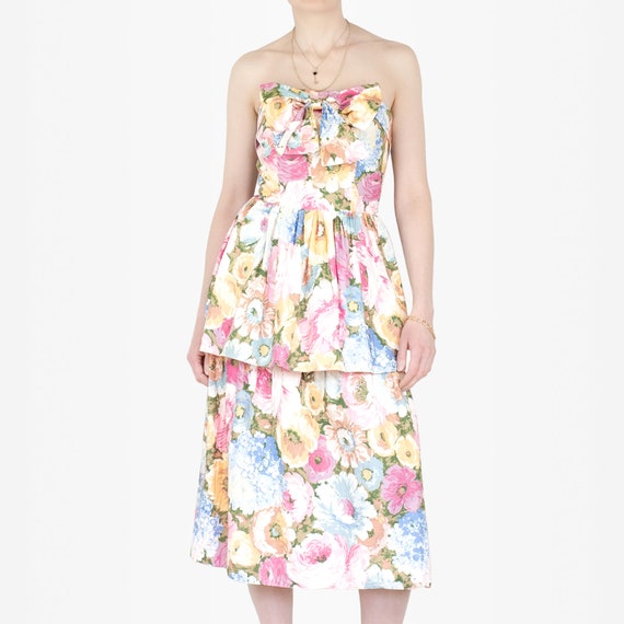 80s Floral Cotton Dress