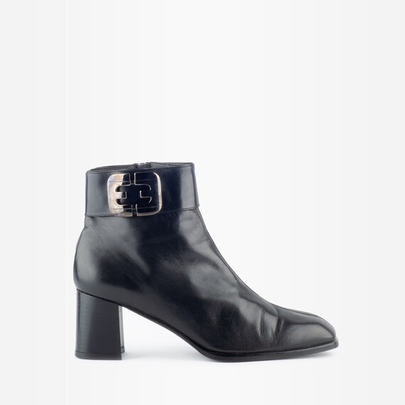 90s Boots, Leather Ankle Boots, Block Heel Boots,