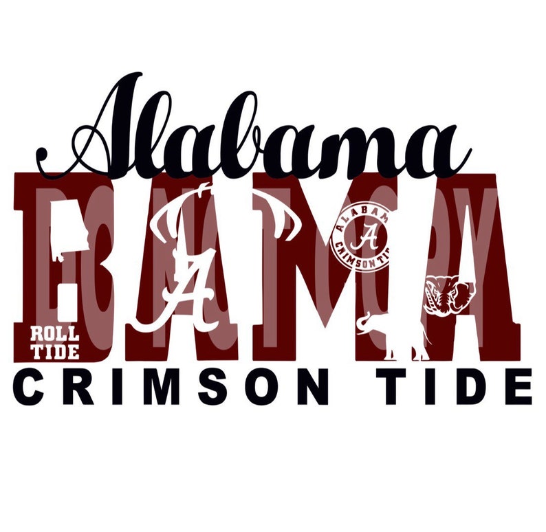 Alabama crimson Tide sublimation heat transfer Etsy