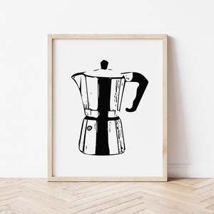 Moka Pot Coffee Maker | Minimalistic Digital Prints Download (4 sizes)