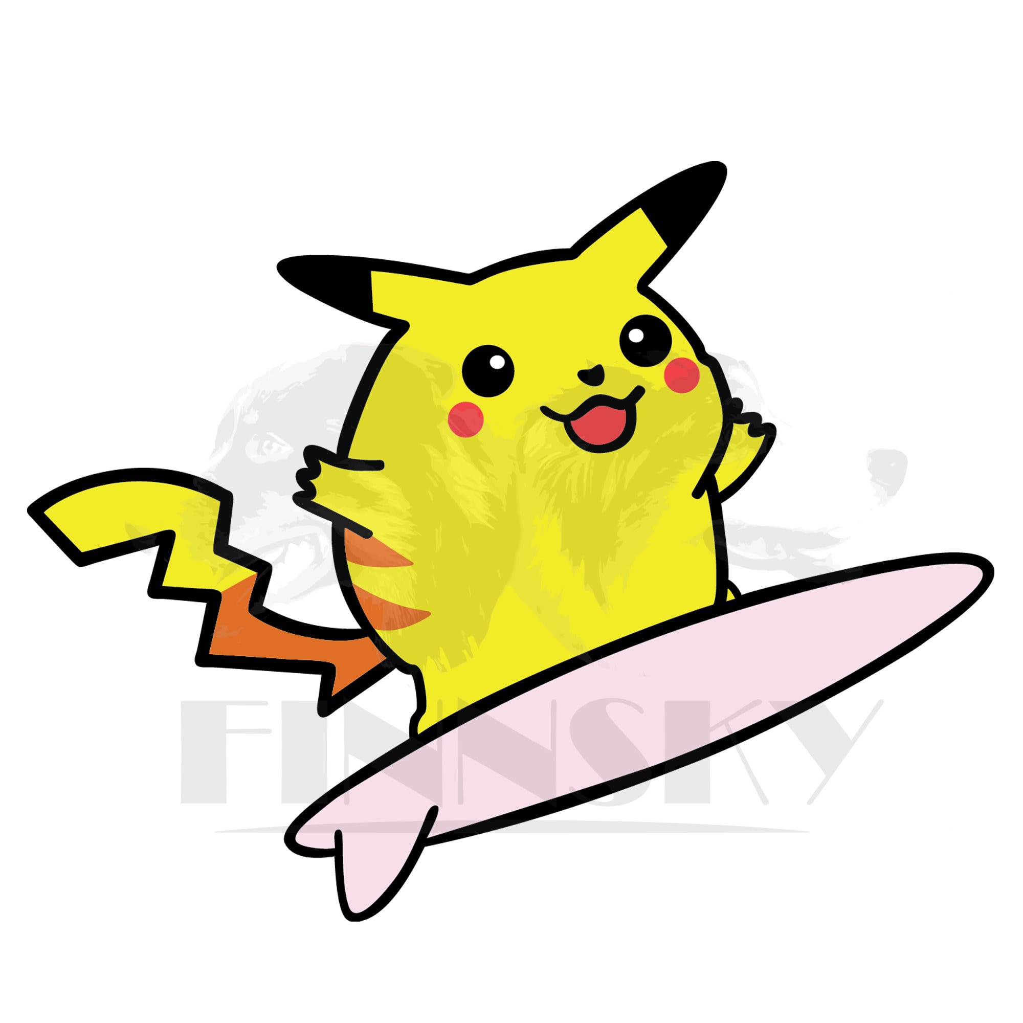 Surfing Pikachu SVG | Etsy