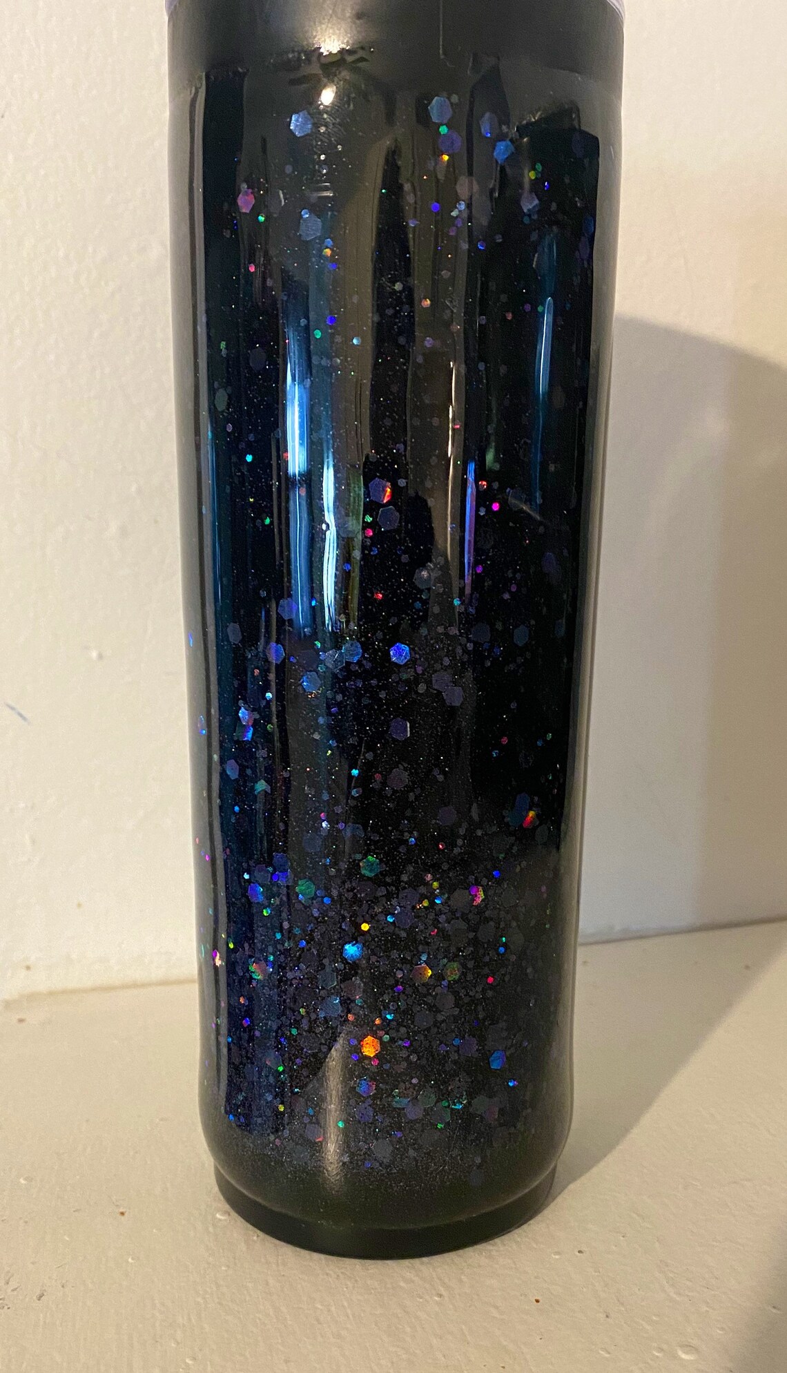 Black Glitter Tumbler Personalized with Initials Etsy