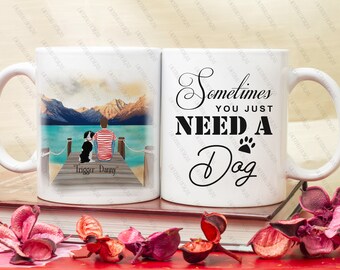 personalised girl with dog mug