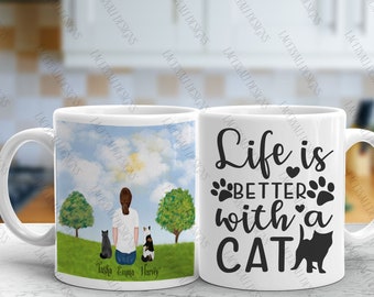 Personalised Cat Mug, Cat Mum, Cat Dad Gift, gift for her, gift from the cat