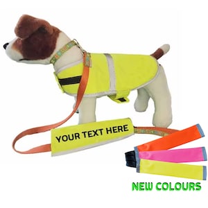 Custom wording, personalised Leash Sleeve, Hi vis Dog Lead Sleeve - Personalised Dog Safety, No Dogs