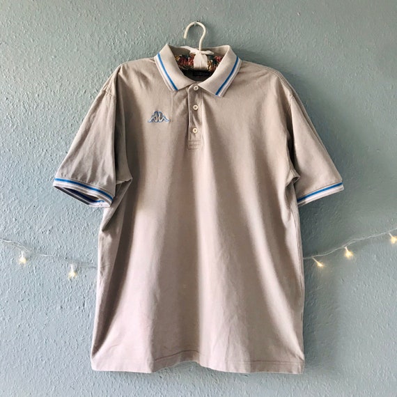 1990s Kappa polo shirt grey - image 1