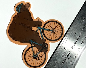 Oso ciclista Pegatina