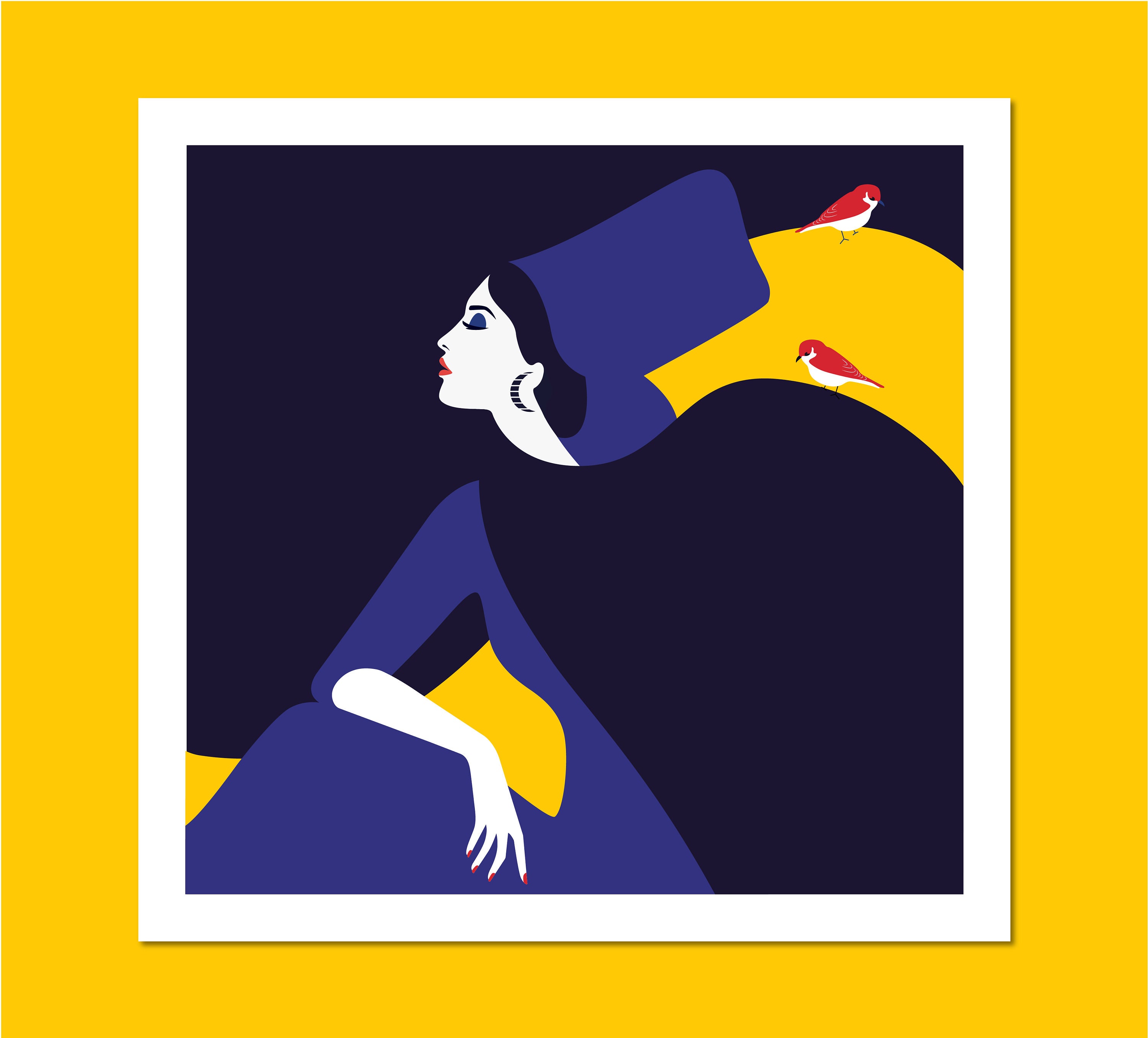 Portrait of Woman /Art deco print/Gift ideas/Gift for Etsy