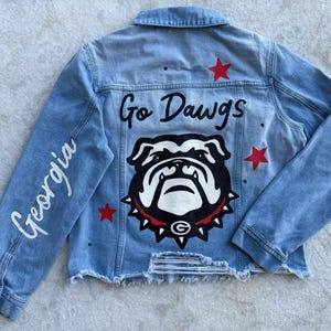 Buy Georgia Jacket Georgia Bulldogs Game Day Football Georgia Gear Georgia Bulldogs Gear Sports Painted Jacket Bulldogs Online in India Etsy