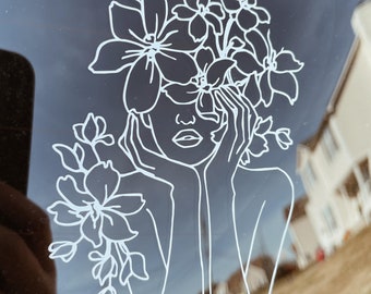 Flower Girl Decal \ car decal \ car accessories \ laptop decal \ decals \ water bottle decal \