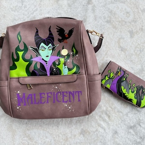 Maleficent / Disney Bag / School Bag / Disney Gear / Disney Villains / Painted Bag / Back to school / Backpack /  Disney backpack