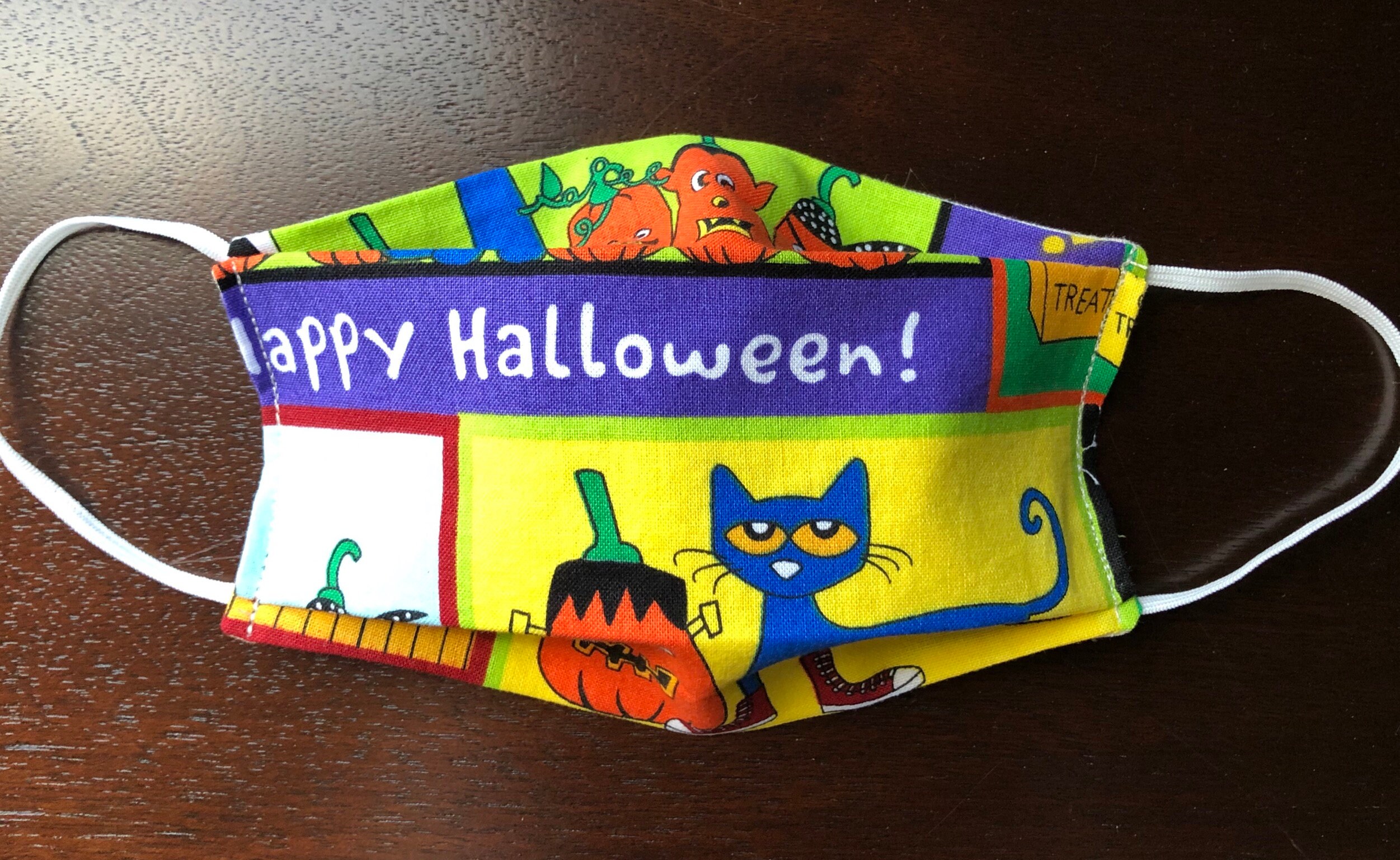 Face Mask with Pete the Cat Halloween Child & Adult Sizes Etsy