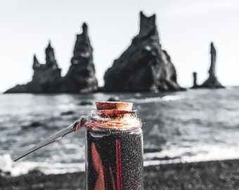 Iceland, Vik -  Black Sand From The World-Famous Reynisfjara Beach | Bottled Souvenir Straight From The Source