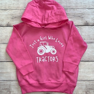 A Girl Who Loves Tractors Hoodie - Kids