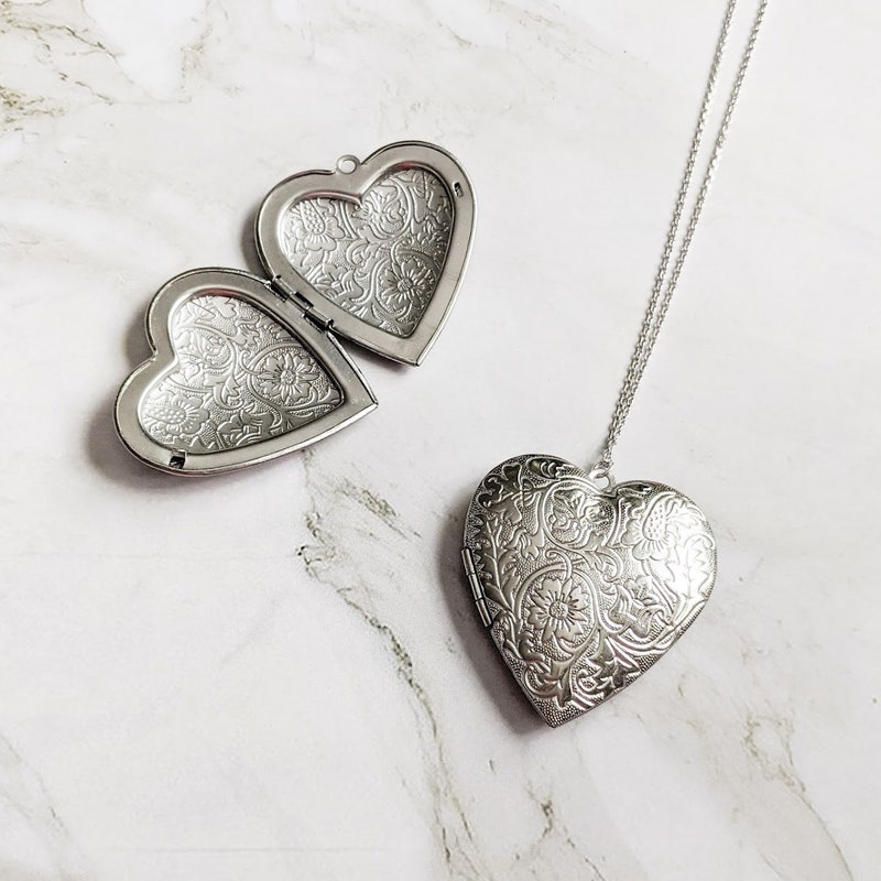 Large Silver Locket - Etsy