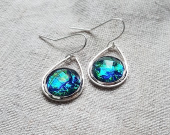 COLOUR CHANGING Earrings, Aurora Borealis Earrings, Iridescent Earrings, Northern Lights Earrings, Made in Canada Gift, Gift For Her
