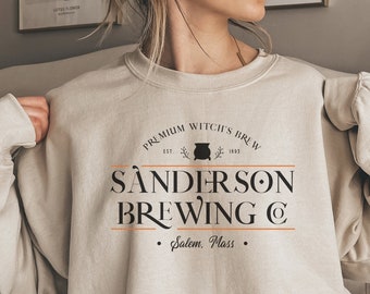 Sanderson Sisters Brewing Co Hoodie. Adult Unisex Vintage Halloween Sweatshirt. Spooky Hocus Pocus tee. Funny Halloween women + men.