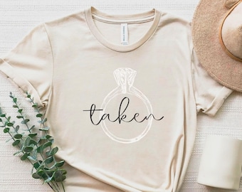 Taken Shirt. Fiancee Tee. Future Mrs Shirt for Newly engaged. Engagement Shower Gift for Bride to be. Girlfriend tshirt from Fiance.