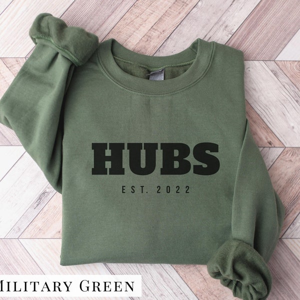 HUBS Sweatshirt. Custom Hubby UNISEX Hoodie. Newlywed Gift for Him. Groom Wedding Day Shirt. Engagement Party Men - Matching Couples Sweater