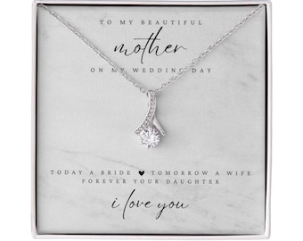 Mom Wedding Gift. Mother of the Bride Necklace From Daughter. Wedding Day Mom Gift. Mom of Bride Jewelry. To my Mom Gift. To Mom Necklace.