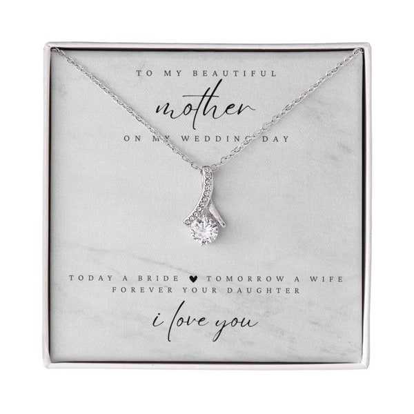 Mom Wedding Gift. Mother of the Bride Necklace From Daughter. Wedding Day Mom Gift. Mom of Bride Jewelry. To my Mom Gift. To Mom Necklace.