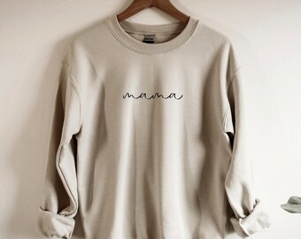 Mama Sweatshirt script. Mama crewneck. Motherhood shirt. Gift for Mom. Mother's Day - New mom gift. Boy mama minimal oversized sweater.