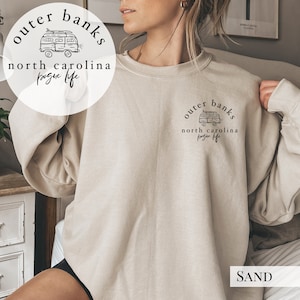 Outer Banks Sweatshirt. Vintage Pogue Life sweater. OBX North Carolina shirt. Paradise on Earth gift for teen women & men. Pocket B+W.