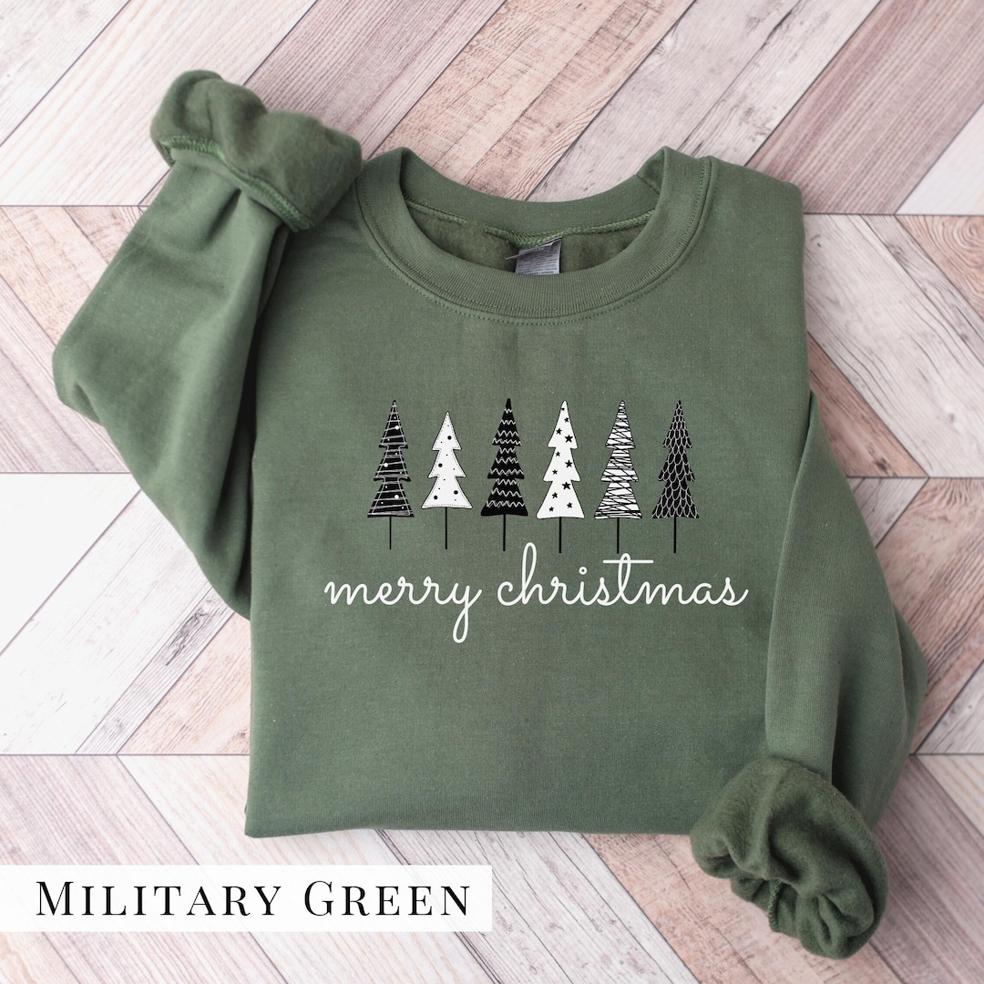 Christmas Tree Sweatshirt. UNISEX Adult Xmas Trees Hoodie. Etsy