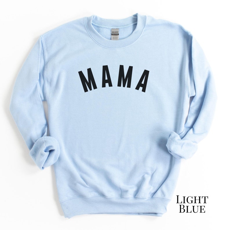 Mama Sweatshirt Block Letters. Mama crewneck. Mama t-shirt. Mother's Day gift. New mom gifts. Minimal tee for mama. Oversized Motherhood.. Light Blue