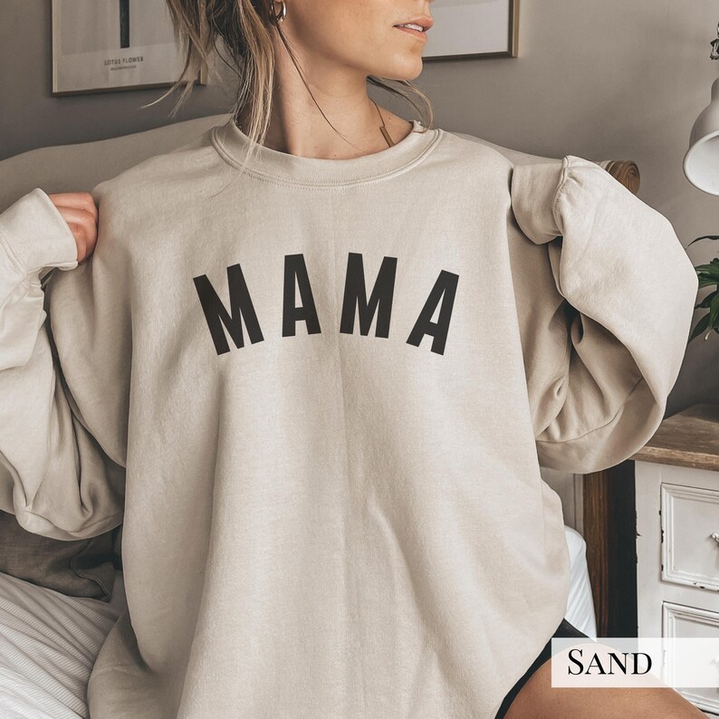 Mama Sweatshirt Block Letters. Mama crewneck. Mama t-shirt. Mother's Day gift. New mom gifts. Minimal tee for mama. Oversized Motherhood.. Sand