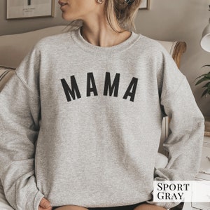 Mama Sweatshirt Block Letters. Mama crewneck. Mama t-shirt. Mother's Day gift. New mom gifts. Minimal tee for mama. Oversized Motherhood.. Sport Gray