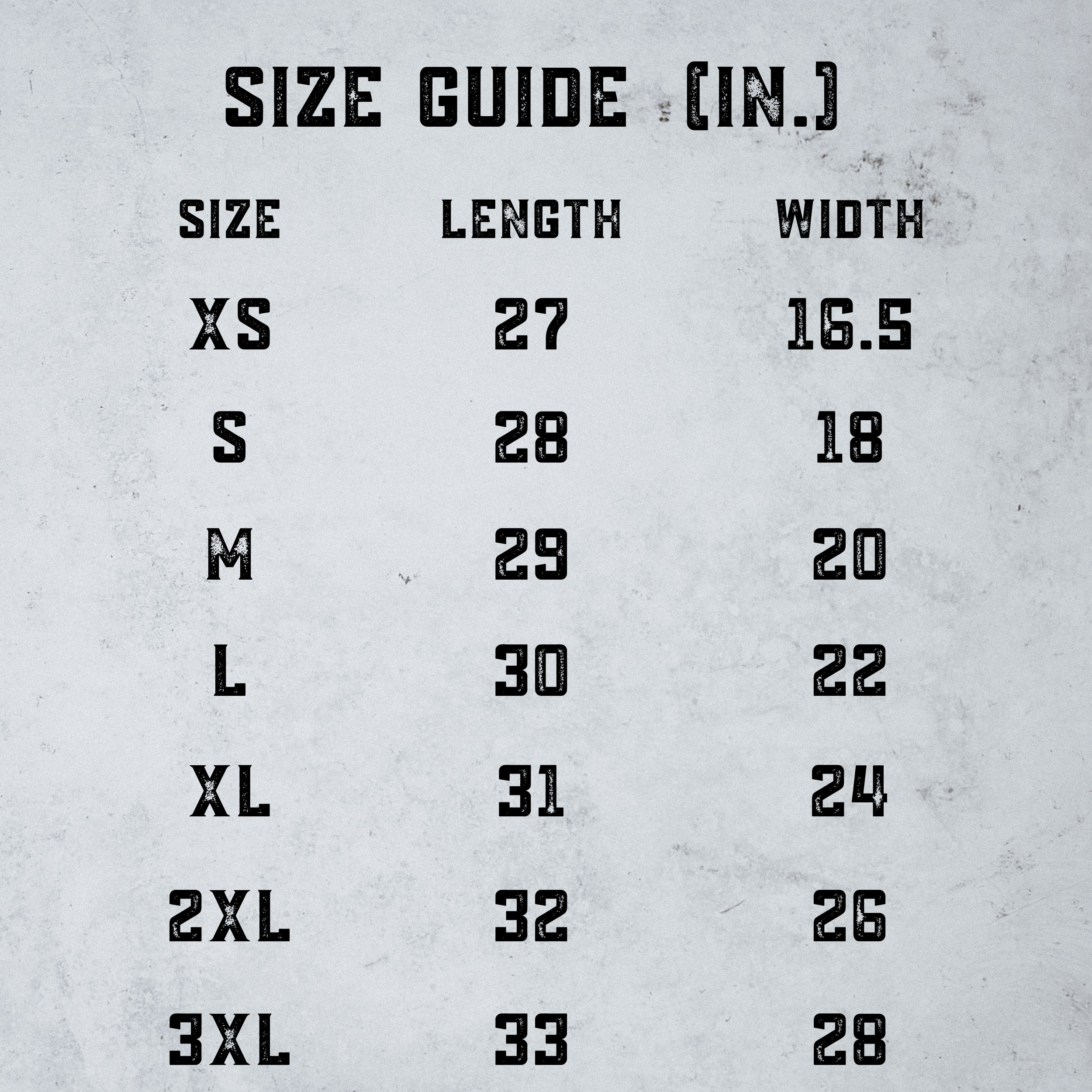 Alpha industries size clearance table