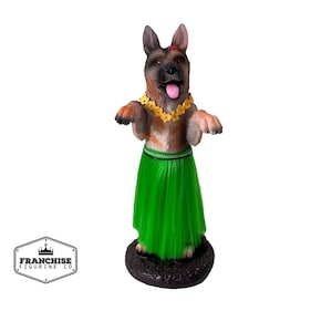 German Shepherd Hula Dog for Car Dashboard Bobblehead Figurine Doll Hawaiian Theme Party or Car Accessories