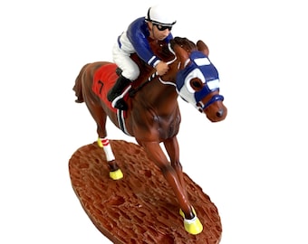 Race Horse Figurine Statue Decor Thoroughbred with Jockey Horse Racing