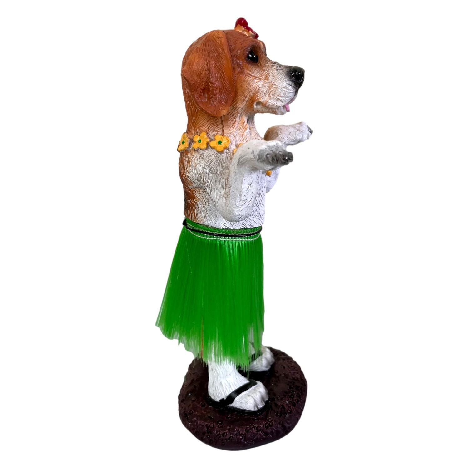 Beagle Dashboard Hula Dog Hawaiian Dancer With Lei & Grass Etsy