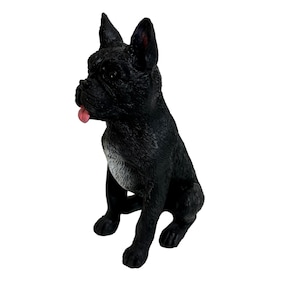 French Bulldog Figurine Statue Sitting Dog Figurine Collectible Gift Black & White