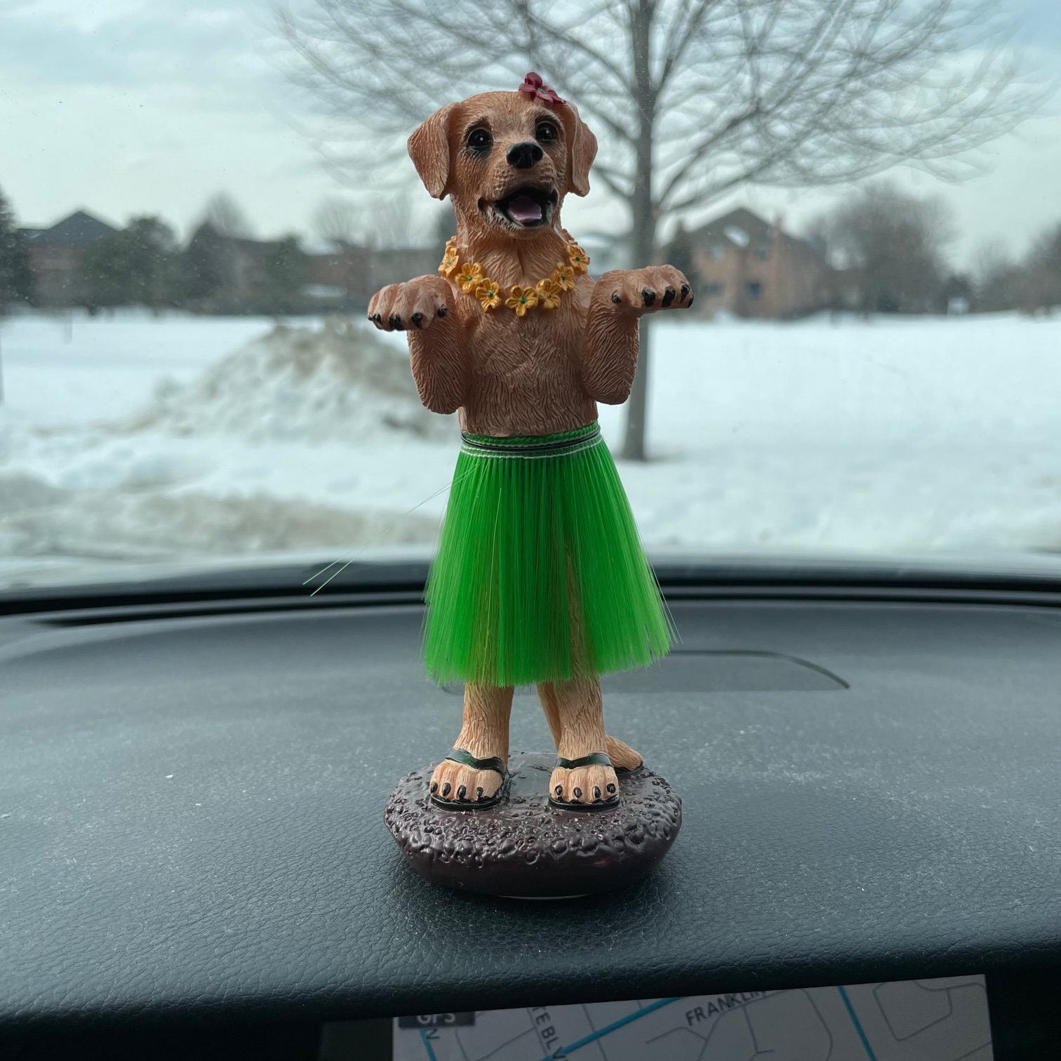 Dashboard Hula Dog Yellow Labrador Retriever Car Bobblehead Etsy