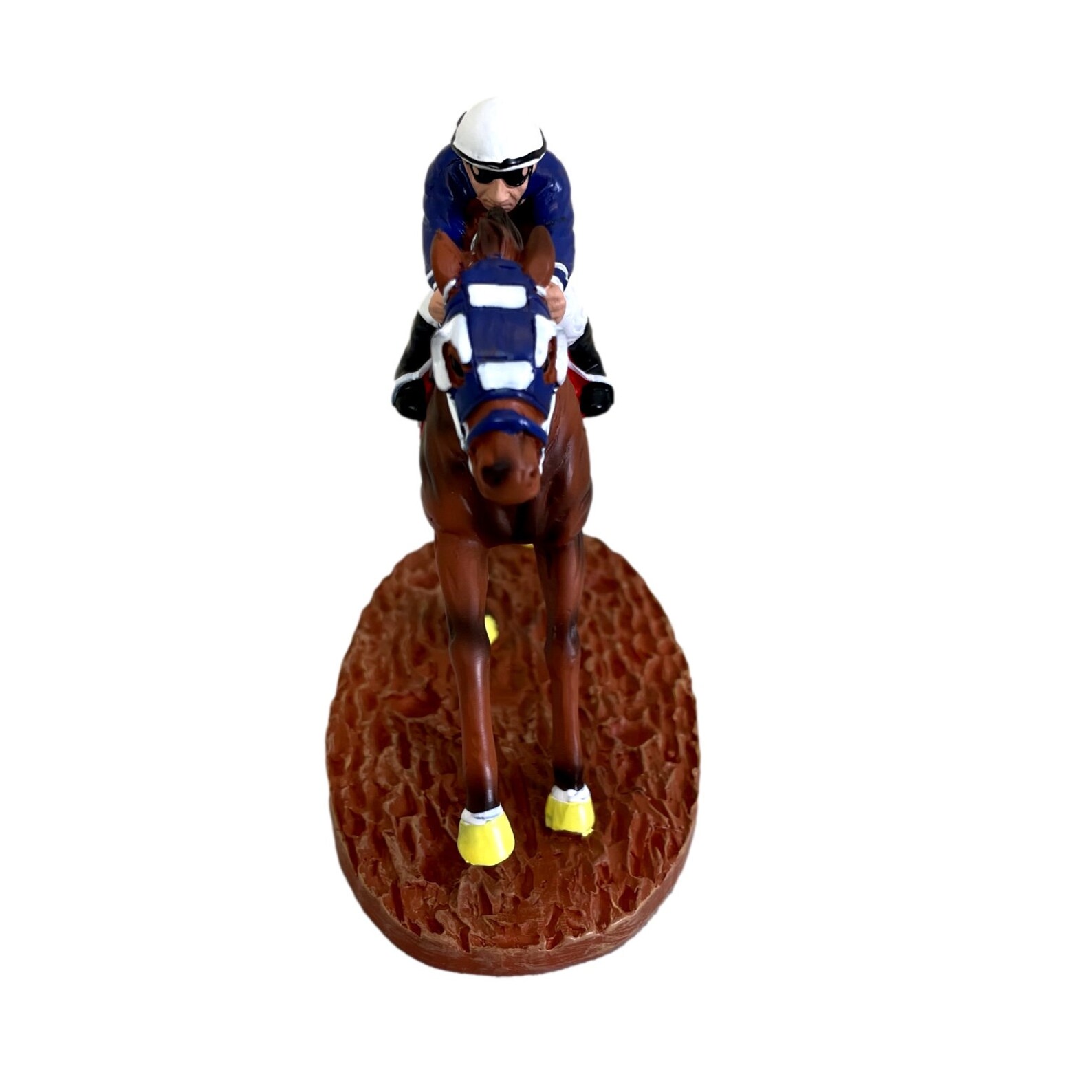 Race Horse Figurine Statue Decor Thoroughbred With Jockey Etsy