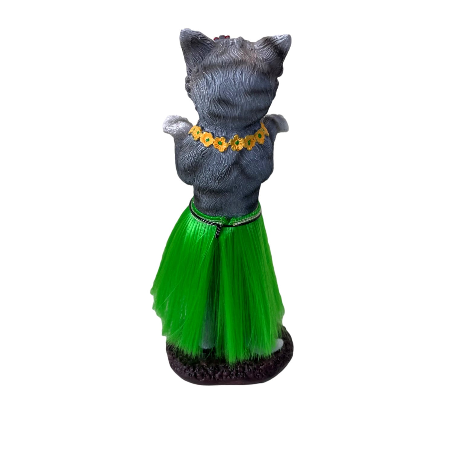 Dashboard Hula Cat Kitten Car Bobblehead Figurine 6 Inches Green
