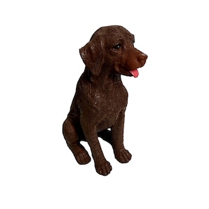 Chocolate Labrador Retriever Figurine Statue Sitting Dog Figurine Collectible Gift Chocolate Lab