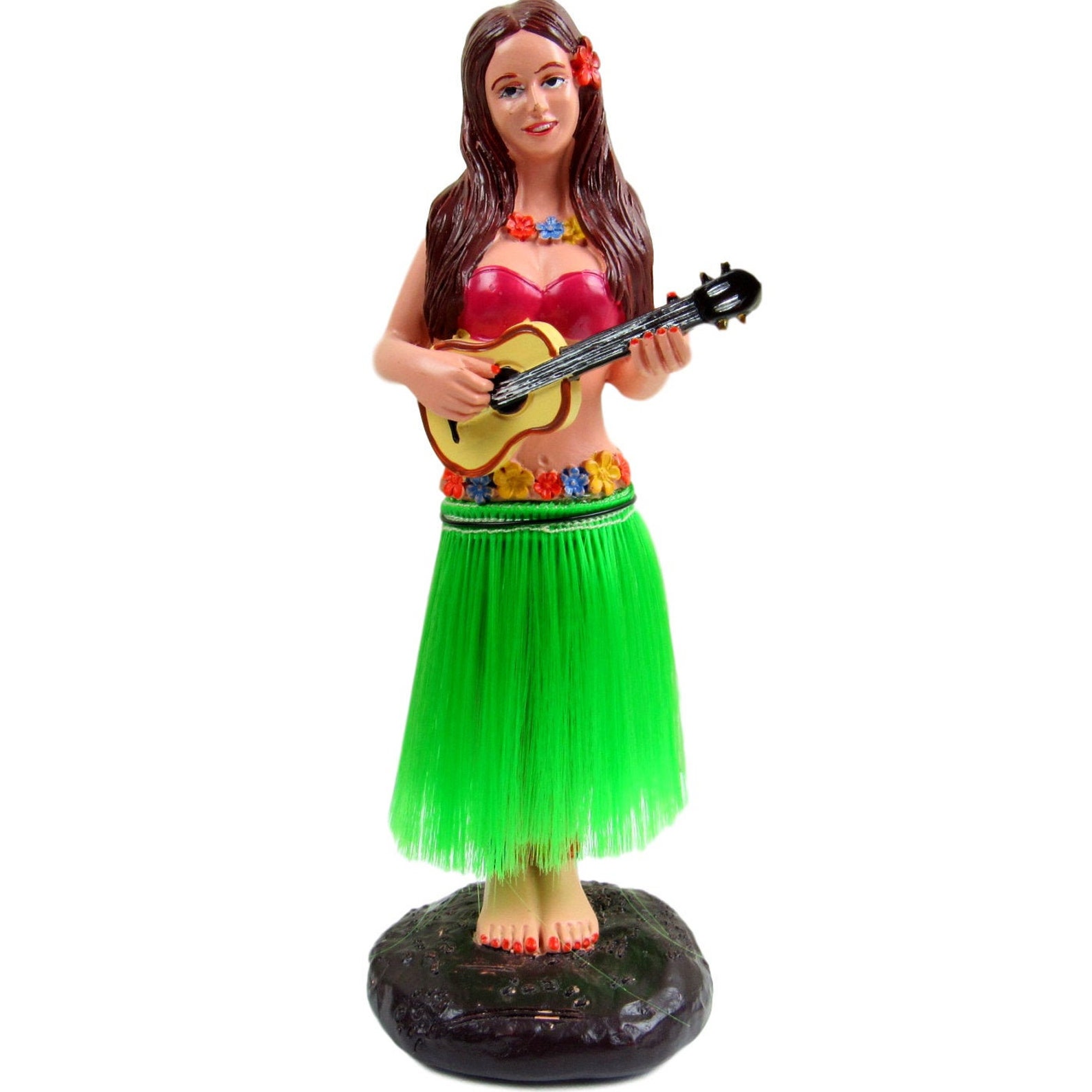 Dashboard Hula Girl Bobblehead Figurine 6 Grass Skirt Etsy