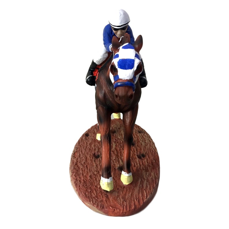 Race Horse Figurine Statue Decor Thoroughbred with Jockey Etsy