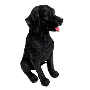 Black Labrador Retriever Figurine Statue Sitting Dog Figurine Collectible Gift Black Lab