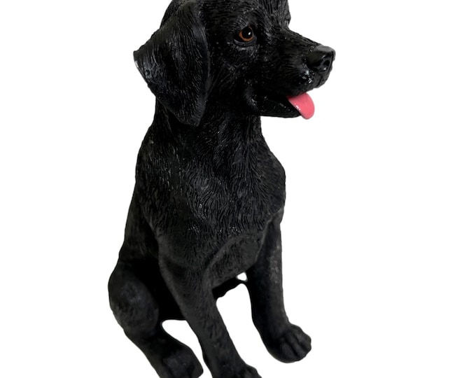 Black Labrador Retriever Figurine Statue Sitting Dog Figurine ...