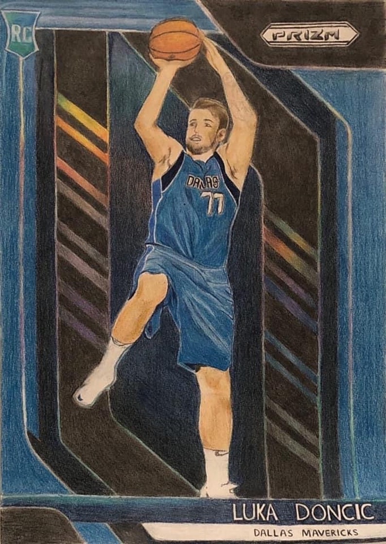 Drawing of Luka Doncic Prizm Card 11.5x17.5 Paper Done in - Etsy UK