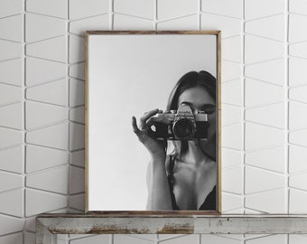 Black and White Decor, Fine Art Print, Minimalist Art, Unique Home Decor, Portrait, Instant Download, Digital Print